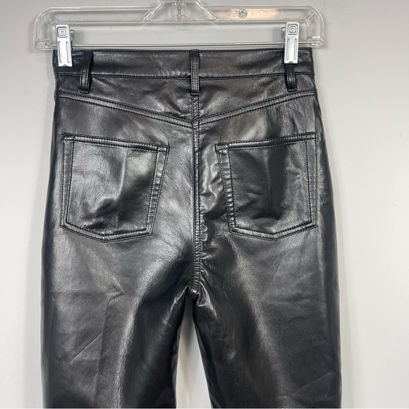 ARITZIA Wilfred The Melina Pant Black High Rise Straight Leg Faux Vegan Leather - Picture 11 of 16